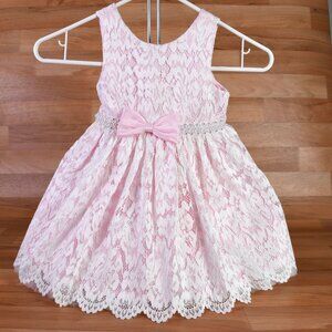 American Princess Dress White Lace Over Pink Satin Toddler girls Size 2T